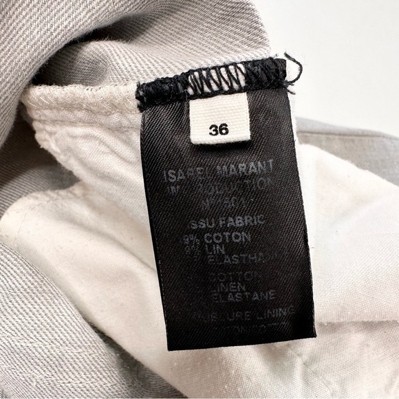 Isabel Marant Etoile US 4/FR 36/small stretch linen-blend gray cropped pants - Picture 3 of 13